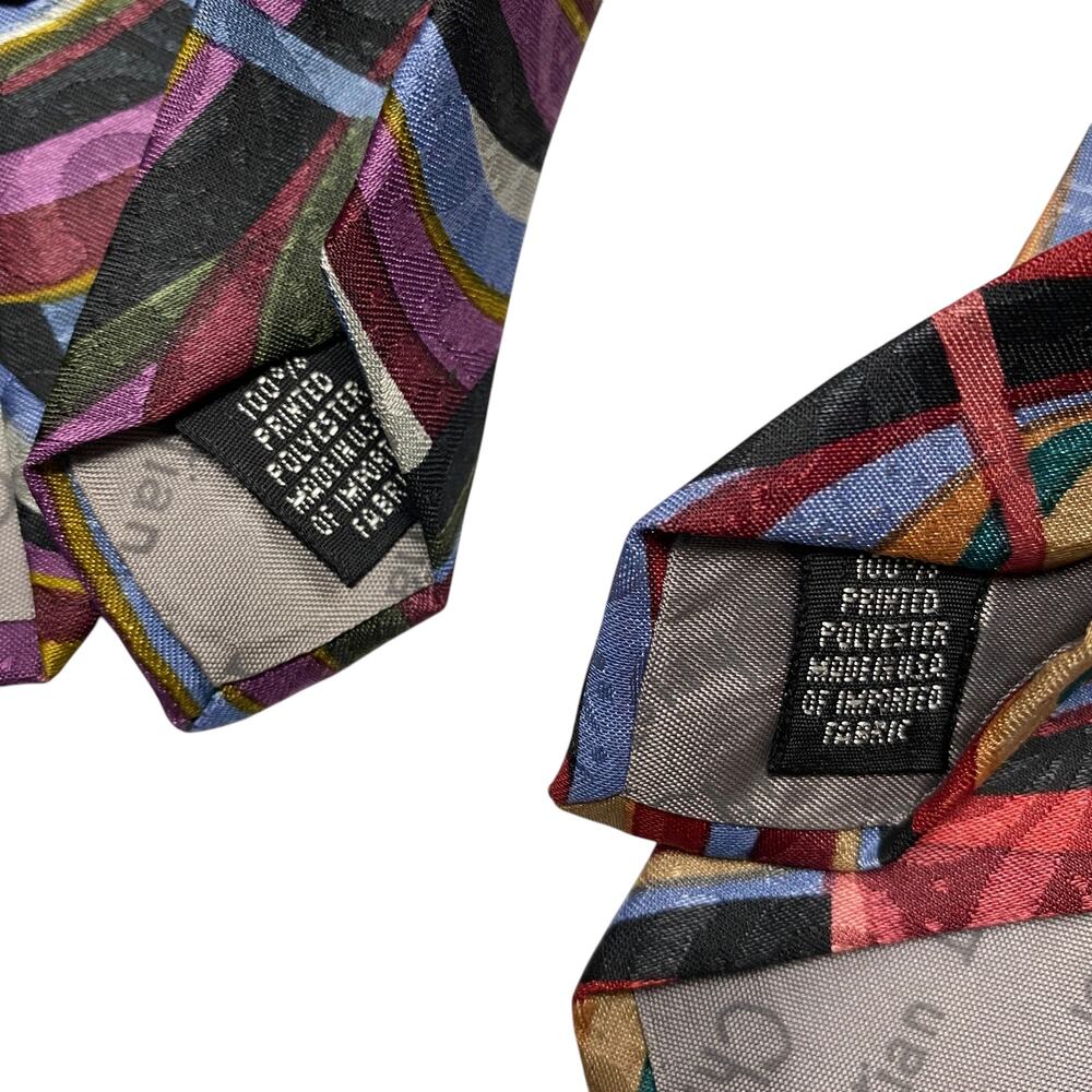 Vintage Christian Dior Printed Polyester Neck Tie Lot Of 2 - Picture 4 of 8